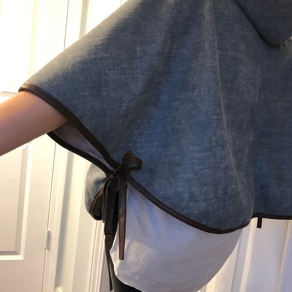 Anthropology reversible denim poncho - Picture 2 of 8